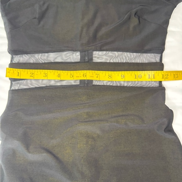 Bebe Elegant Black Sheer Panel Dress. D35 - Picture 12 of 15
